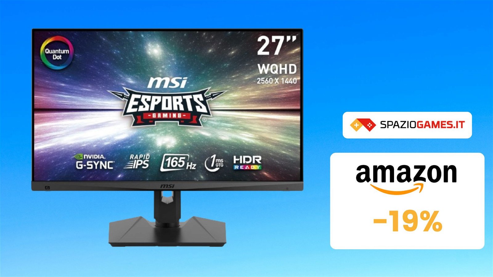 Questo monitor gaming MSI 27" 165Hz non è mai costato così POCO! SOLO 349€!