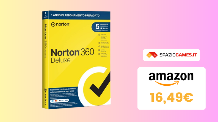 Norton 360 Deluxe a PREZZO TOP oggi: -21%