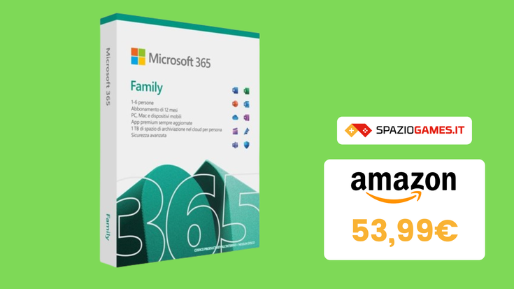 Prezzo BOMBA per Microsoft 365 Family: oggi costa SOLO 54€!