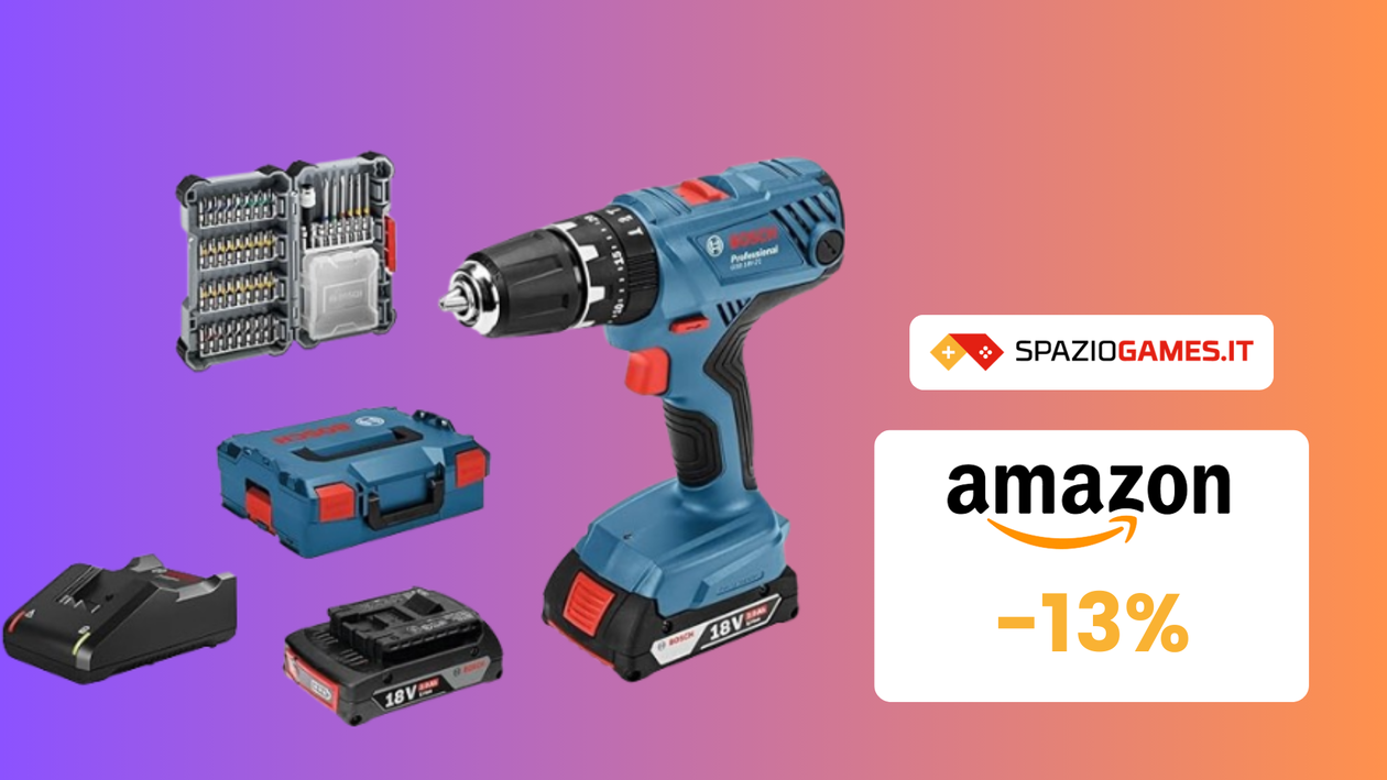Immagine di Trapano avvitatore Bosch Professional con set di accessori in OFFERTA!