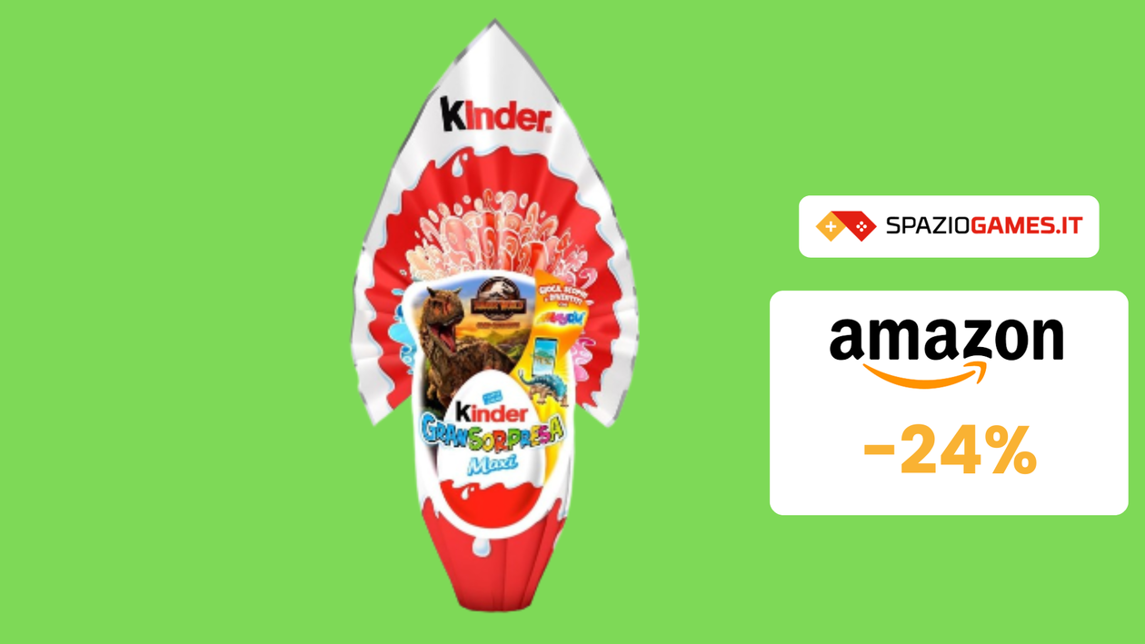 Immagine di Uovo di Pasqua Kinder GranSorpresa Maxi di Jurassic World a SOLI 11€!
