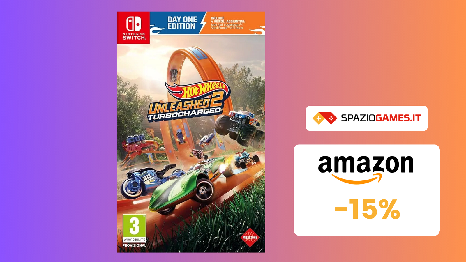 Hot Wheels Unleashed 2: Turbocharged - Day One Edition a SOLI 29€!