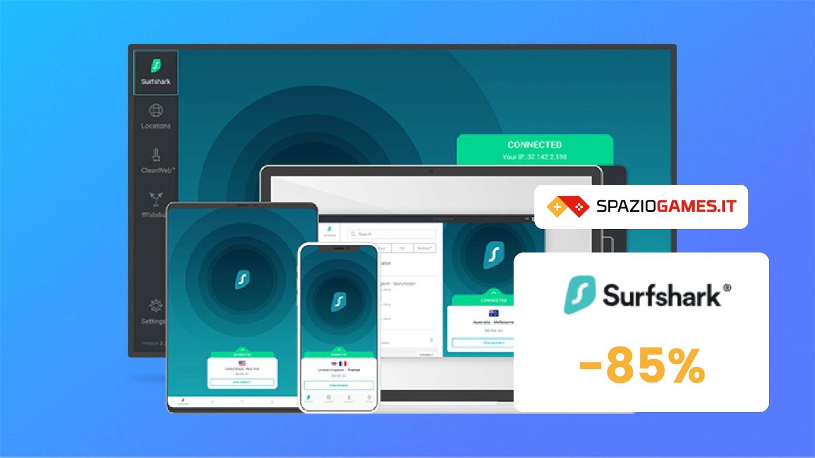 Surfshark VPN: 3 mesi GRATIS e sconti fino all'85%!