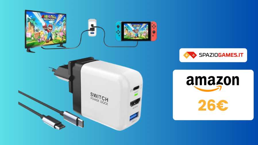 Immagine di UTILISSIMO Dock alimentatore 2 in 1 per Nintendo Switch a SOLI 26€!