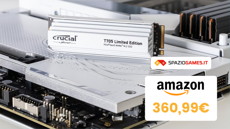 Ottimo SSD Crucial PCIe Gen5 oggi al MINIMO STORICO