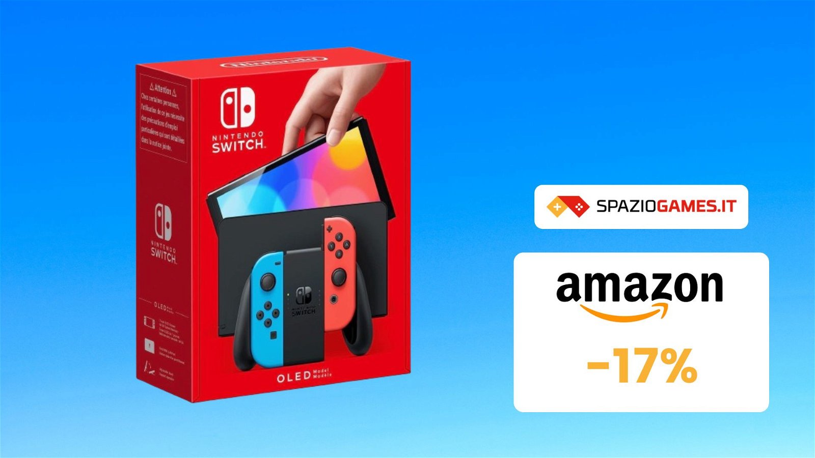 MA CHE BOMBA! Nintendo Switch OLED Blu/Rosso Neon a meno di 290€!
