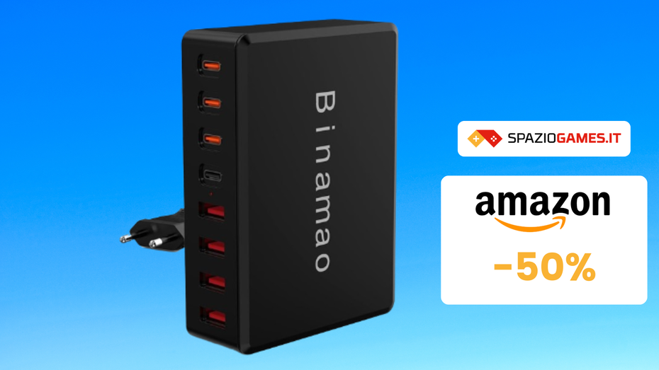 Immagine di COUPON SCONTO del 50% su questo UTILE caricatore a 8 Porte USB!