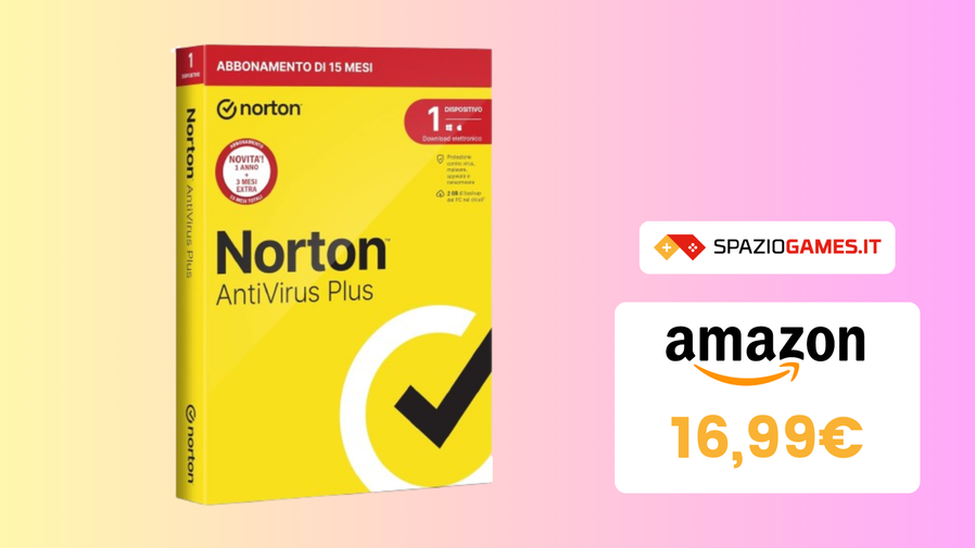 Immagine di Norton Antivirus Plus a prezzo SUPER: solo 17€ con 3 mesi extra