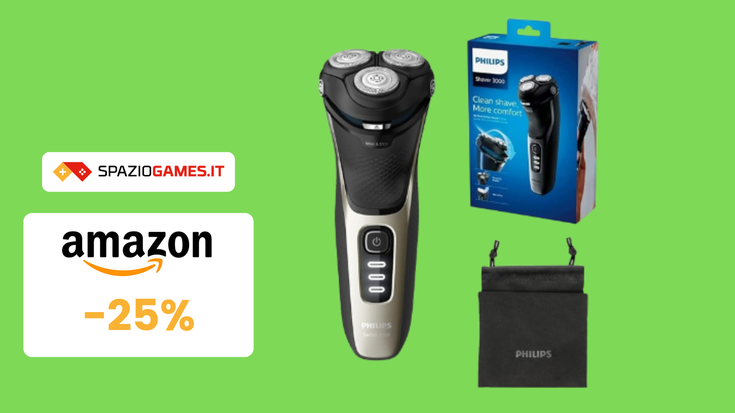 Rasoio elettrico Philips Shaver Serie 3000 in OFFERTA LAMPO a 60€!