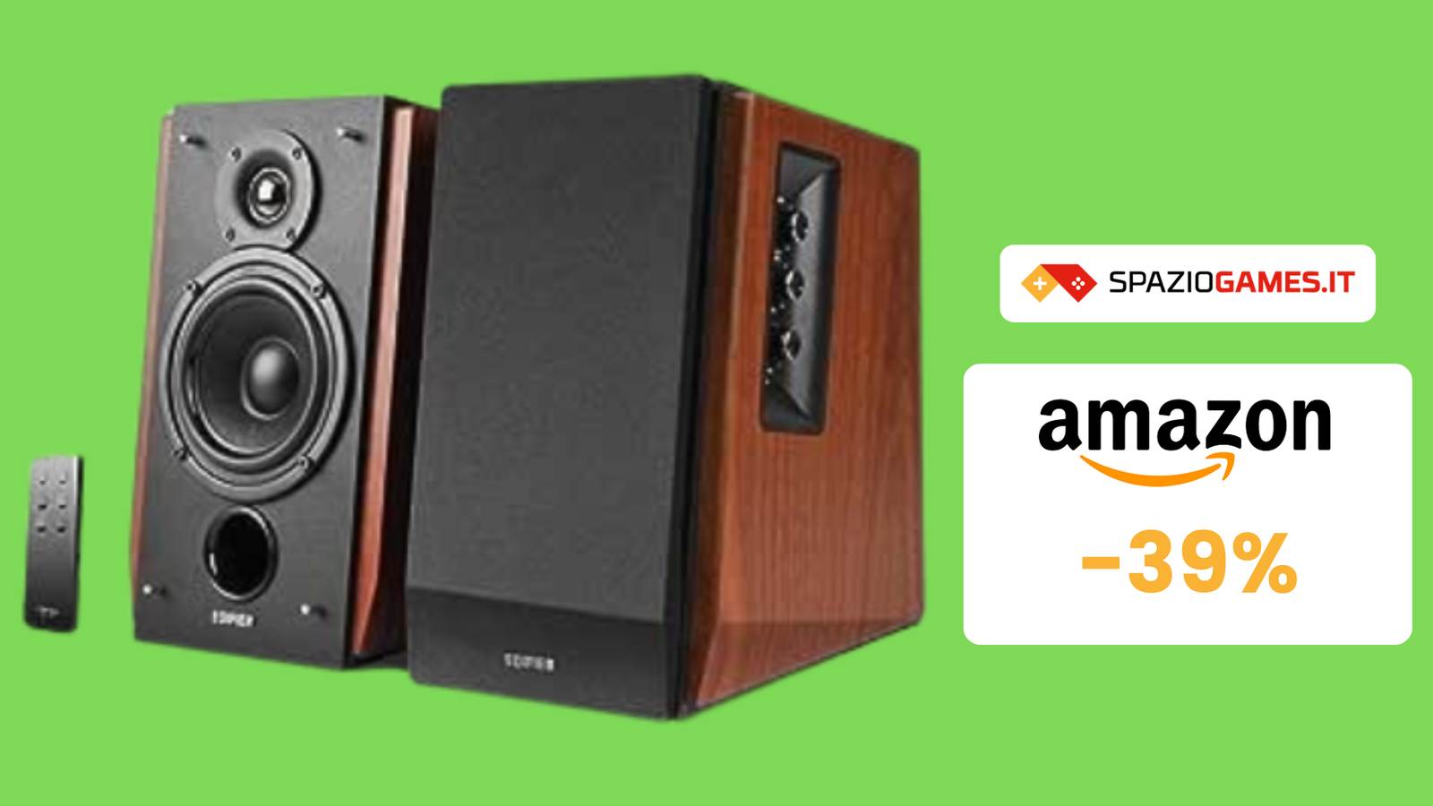 Edifier R1010BT Altoparlanti 2.0 Bluetooth 5.1 24W RMS 4 Mid-Bass 0.5 Tweeter RCA+AUX Entrate Tonotrasferimento Manopole Edifier R1010BT Altoparlanti 2.0 Bluetooth 5.1 24W RMS 4 Mid-Bass 0.5 Tweeter RCA+AUX Entrate Tonotrasferimento Manopole