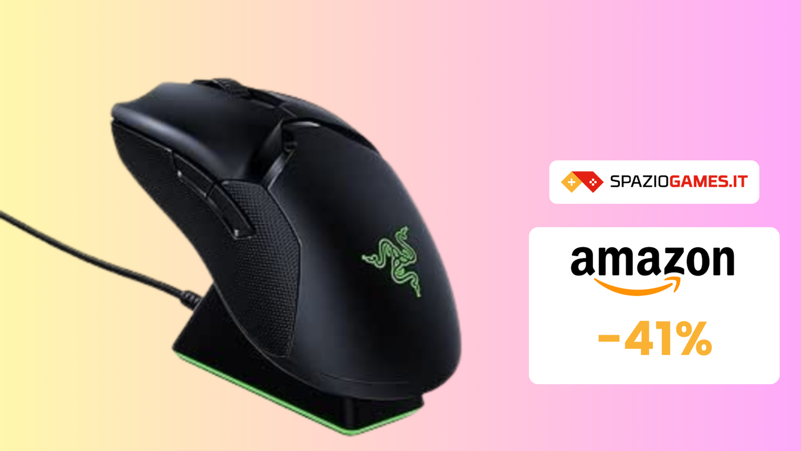 Mouse Gaming Razer Viper Ultimate A Soli 100€! Risparmio Del 41% 