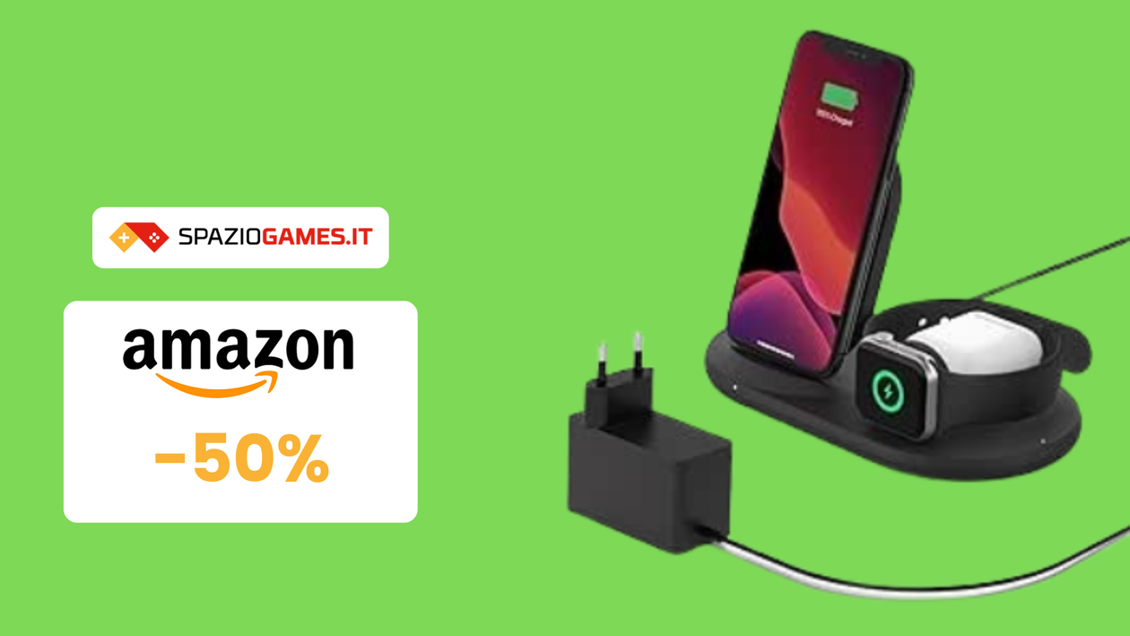Immagine di Caricatore wireless 3-in-1 di Belkin a METÀ PREZZO! 60€!
