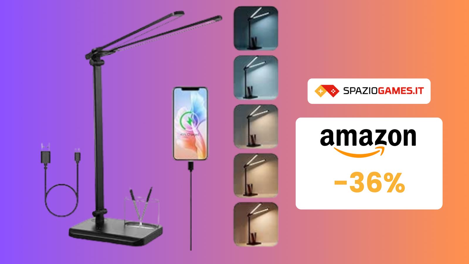 Lampada Da Scrivania LED Mefine Doppia Testa - 12W, 5 Modalità, Luminosità Regolabile, Protezione Occhi - Foto 8