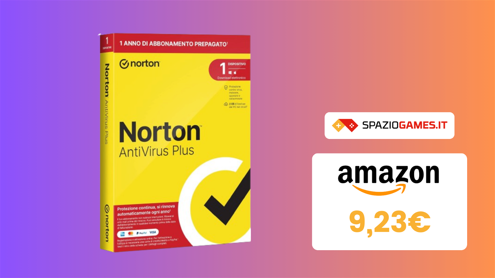 Norton Antivirus Plus 2024 per 1 anno oggi costa meno di 10€!