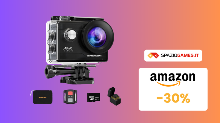 Meno di 50€ per quest action cam in 4K (con scheda di memoria inclusa!)