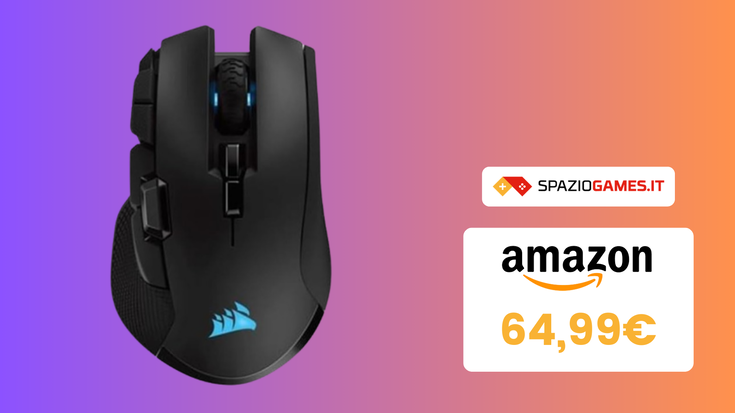 SVENDITA TOTALE! Mouse da gaming Corsair IronClaw scontato del 19%!