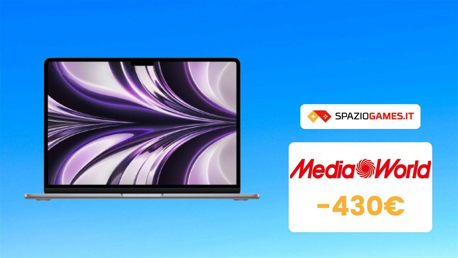 APPLE MacBook Air 2022: SCONTO di 430€ e TASSO ZERO su MediaWorld!
