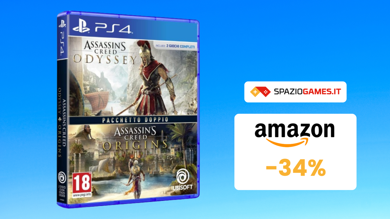 Immagine di Egitto e Grecia vi aspettano: Assassin's Creed Origins + Odyssey oggi in sconto