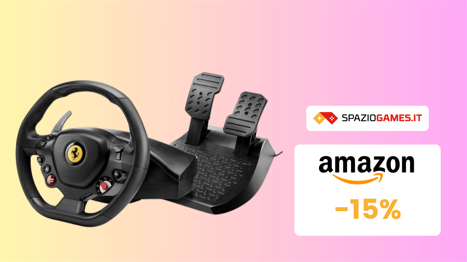 Amazon Gaming Week: il volante Thrustmaster Ferrari può essere vostro a SOLI 102€!