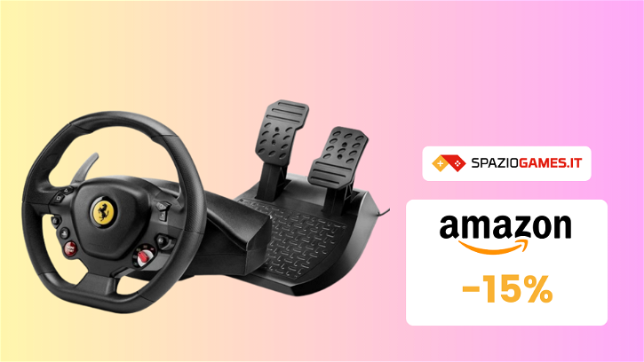 Immagine di Amazon Gaming Week: il volante Thrustmaster Ferrari può essere vostro a SOLI 102€!