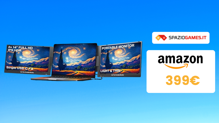 Doppio monitor per notebook con COUPON sconto su Amazon!