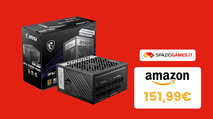 Oggi prezzo SUPER per l'alimentatore MSI con 80 Plus Gold