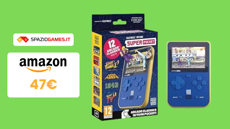 Immagine di Mini console portatile con 12 giochi inclusi a 47€!