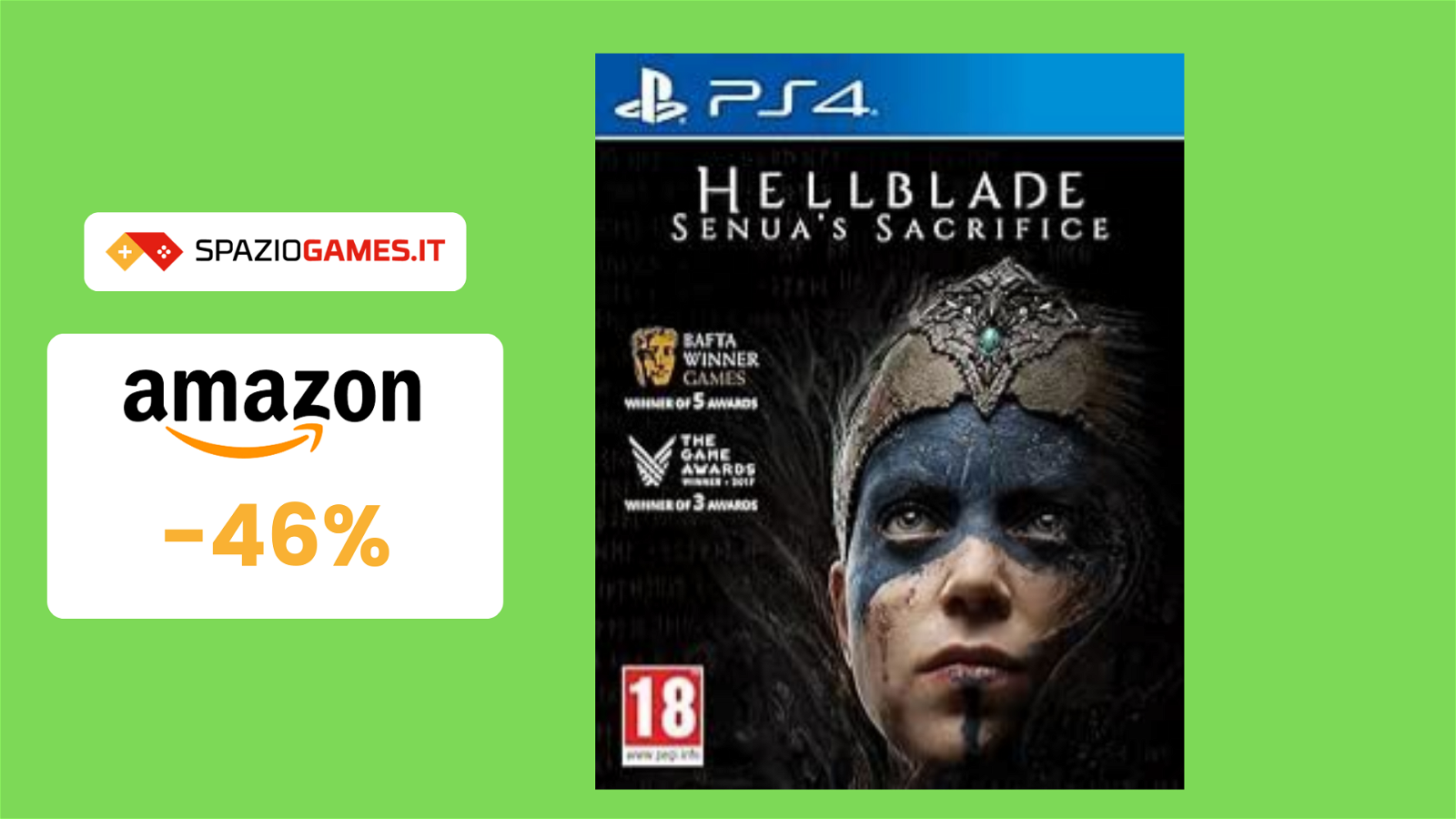 Hellblade: Senua's Sacrifice per PS4 a 30€! RISPARMIO del 46%!