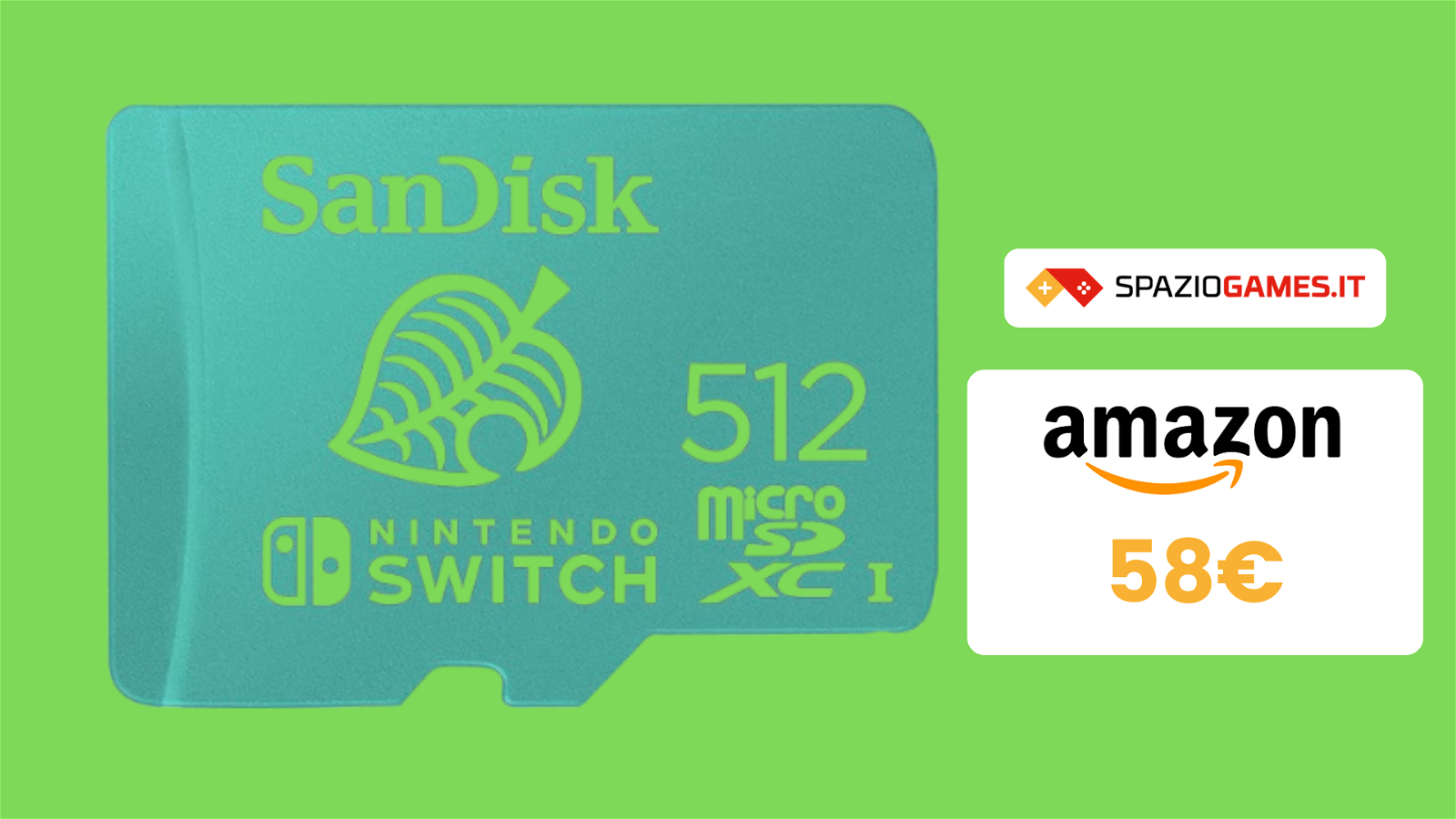 MicroSDXC SanDisk da 512GB per Nintendo Switch a 58€!