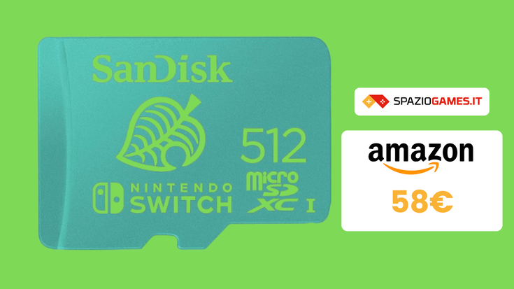 MicroSDXC SanDisk da 512GB per Nintendo Switch a 58€!