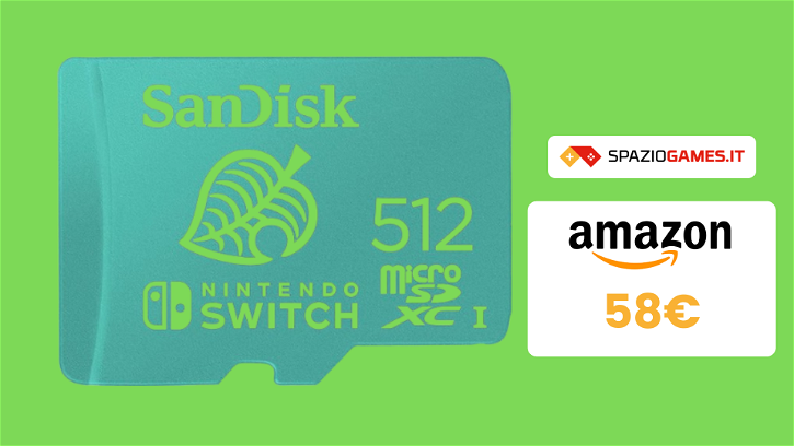 Immagine di MicroSDXC SanDisk da 512GB per Nintendo Switch a 58€!