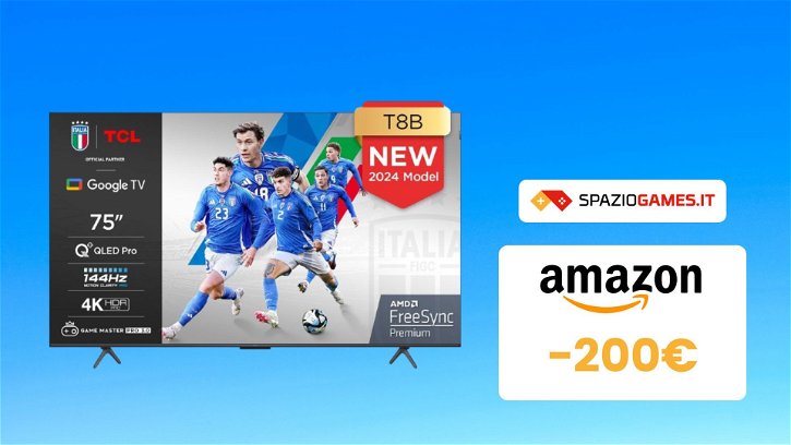 Immagine di Smart TV TCL QLED 75” a un prezzo IMPERDIBILE! Risparmi 200€!