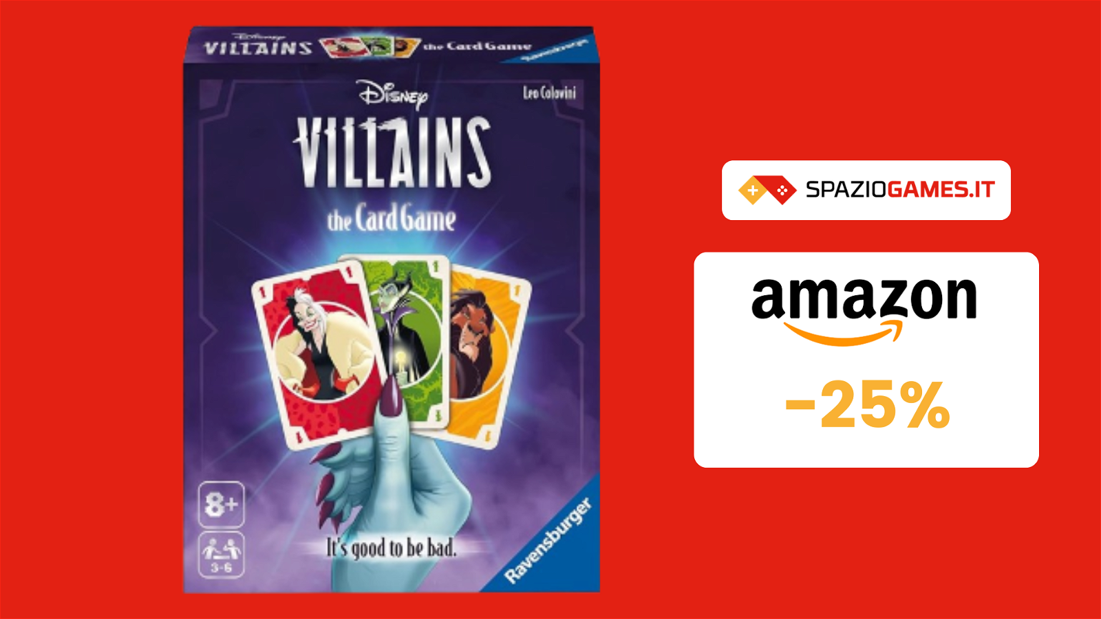 SOLTANTO 8€ per il gioco di carte Disney Villains: PAZZESCO!
