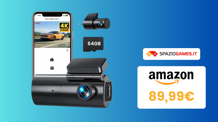 Doppio sconto per questa dash cam: registra in 4K mentre guidi!