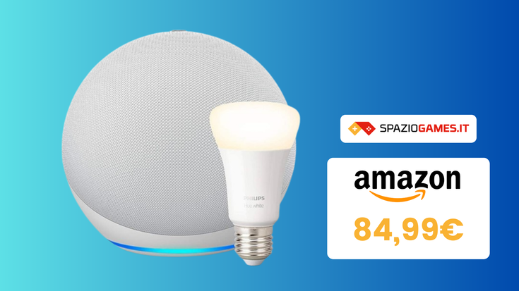 Prezzo SUPER per il bundle Echo 4ª Gen con Philips Hue (solo 85€!)