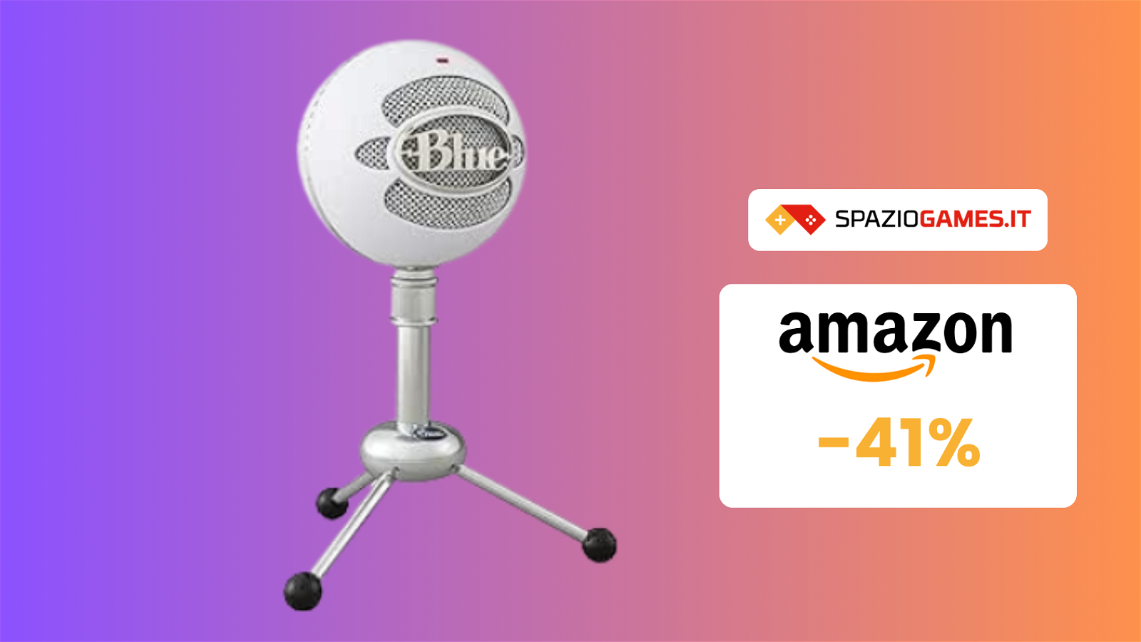 Microfono USB Blue Snowball a SOLI 50€: BELLISSIMO e a -41%!