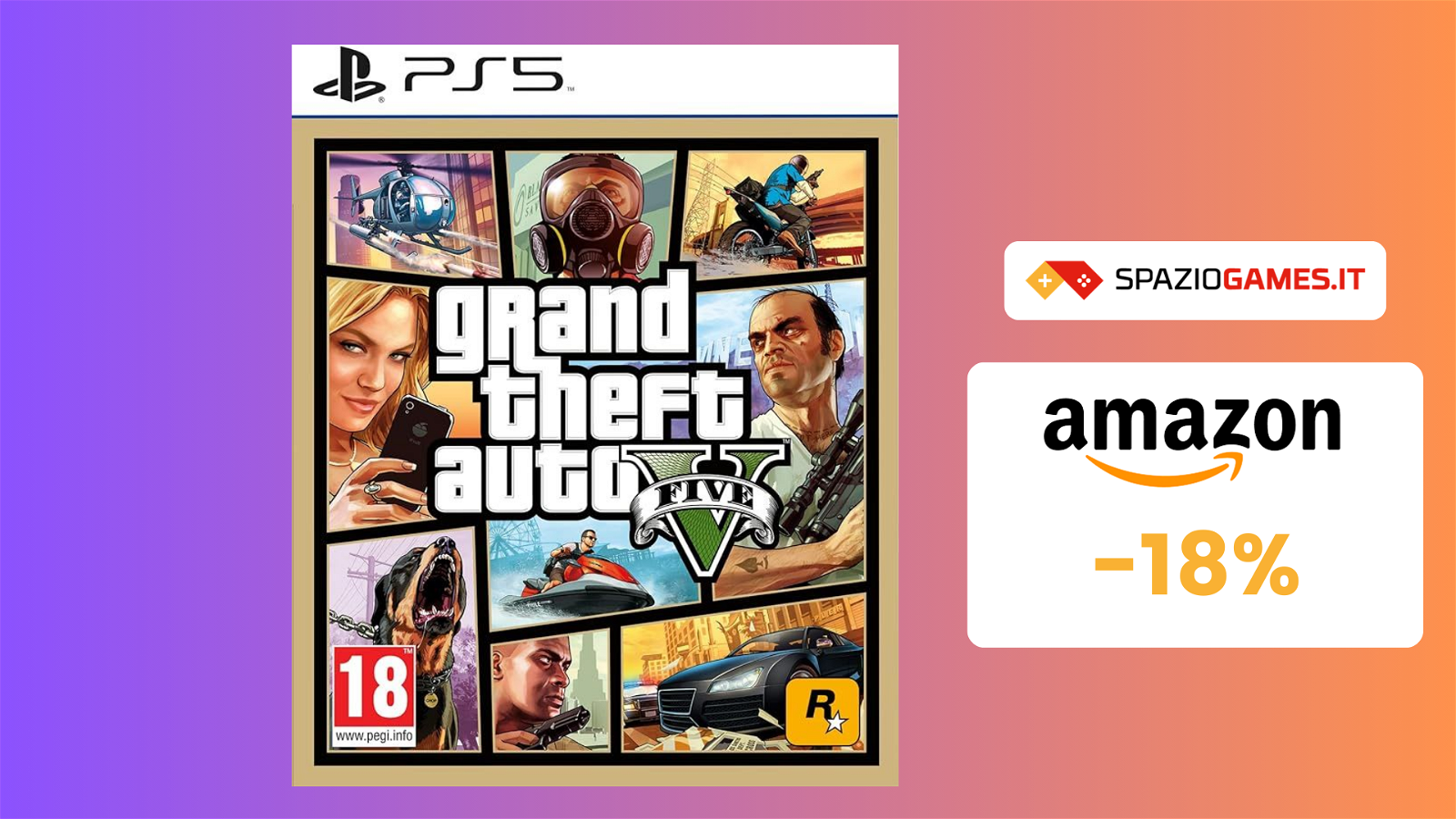 Grand Theft Auto V per PS5 in OFFERTA a soli 20€!