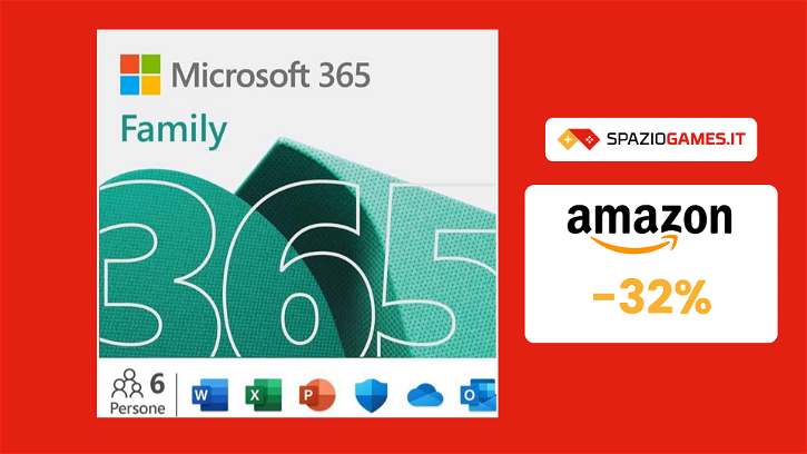 Immagine di AFFARONE: Microsoft 365 Family a soli 50€, sconto del 32%!