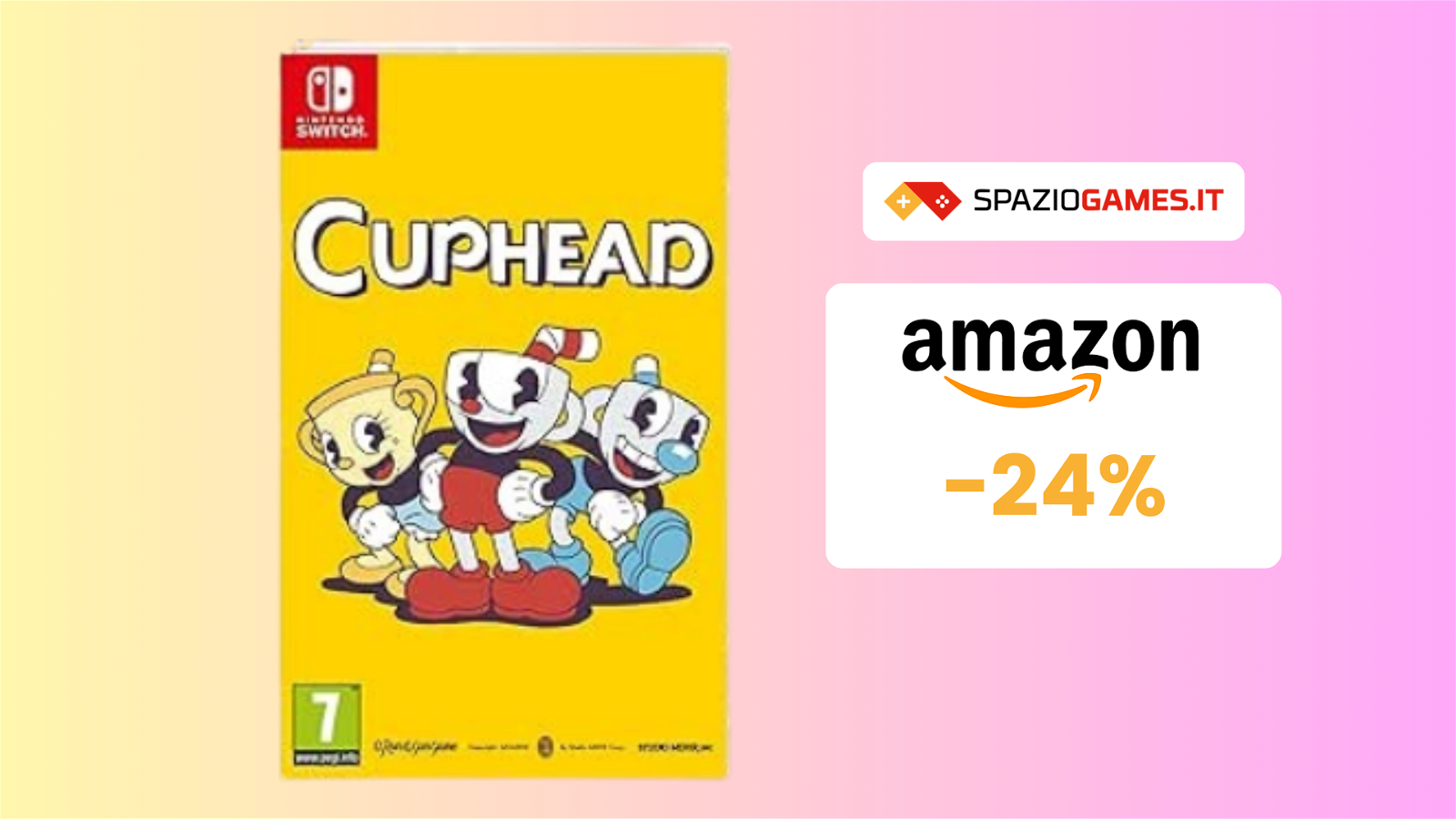 Cuphead per Nintendo Switch in OFFERTA a soli 31€: -24%!