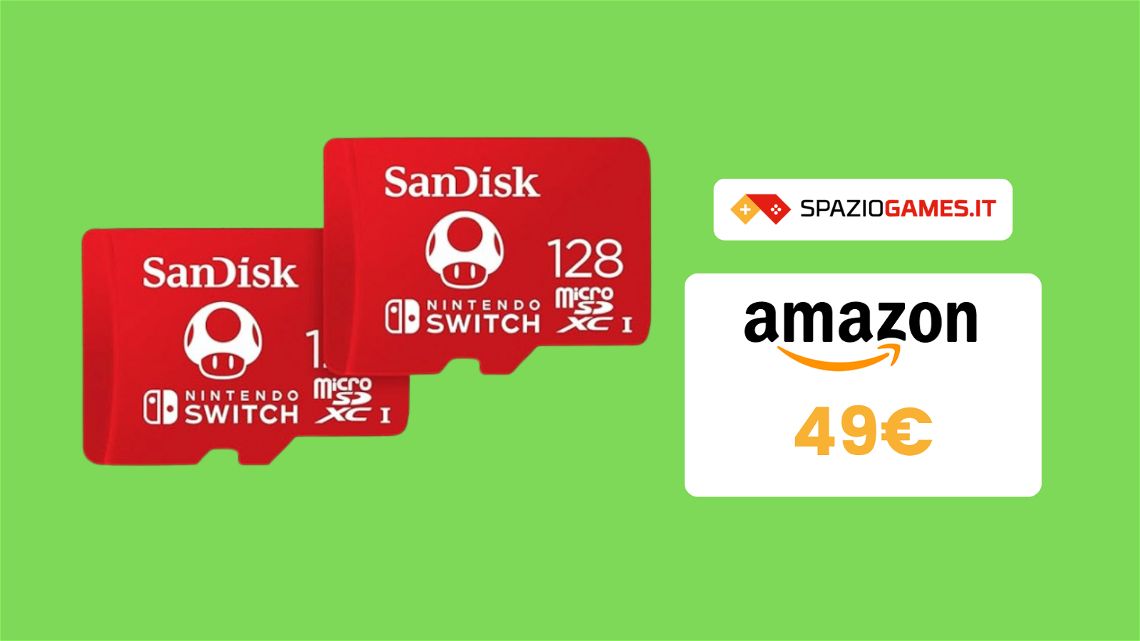 2 microSDXC SanDisk da 128 GB per Nintendo Switch a 49€!