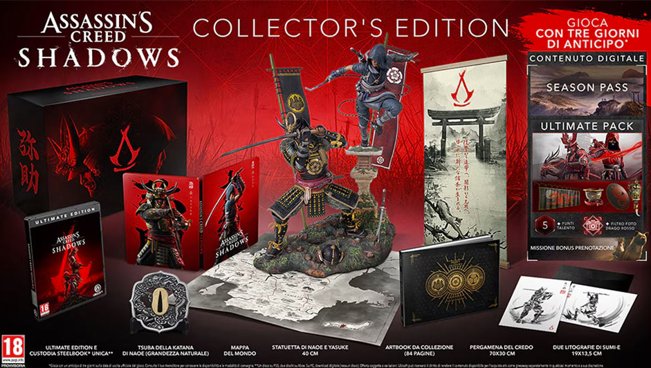 Assassin's Creed Shadows: la Collector's Edition è disponibile da Gamestop!