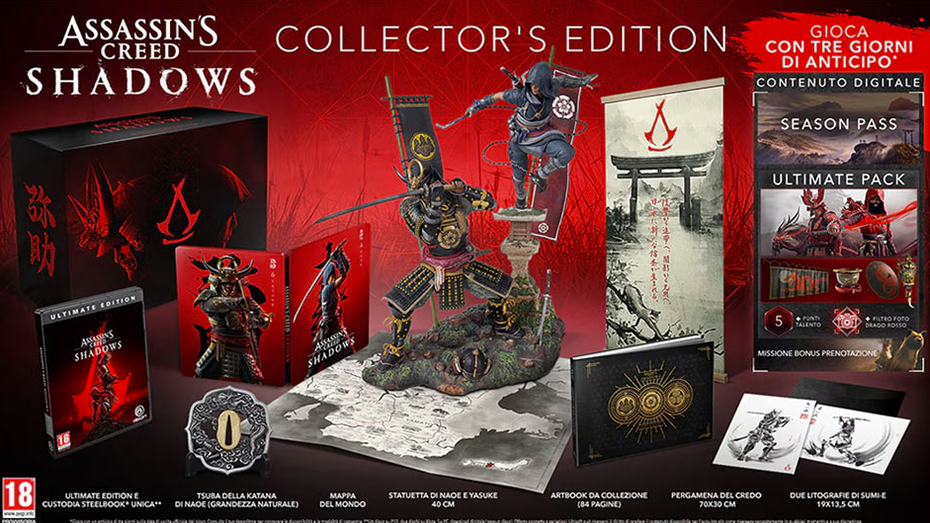 Immagine di Assassin's Creed Shadows: la Collector's Edition torna disponibile da Gamestop!