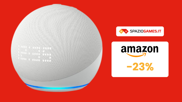 SOLO 58€ per l'Echo Dot con orologio di 5ª generazione!