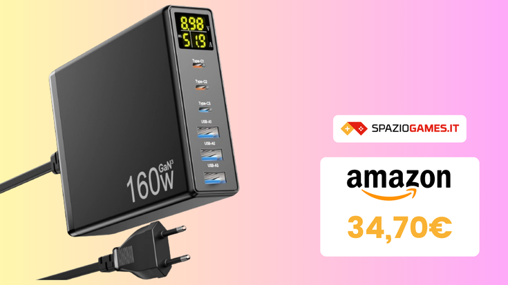 DOPPIO sconto per questo alimentatore con 6 porte USB e display LED!