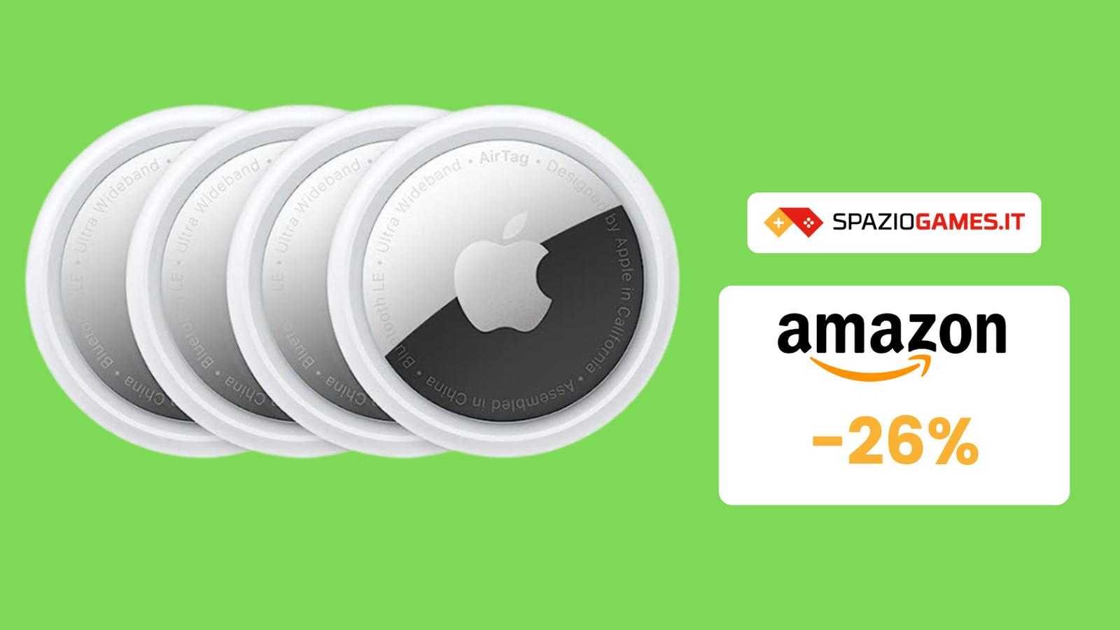 Quattro Apple AirTag a 95€ e non perderete più nulla!