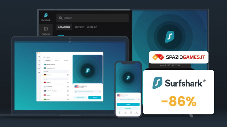 Surfshark VPN: 3 mesi GRATIS e sconti fino all'86%!