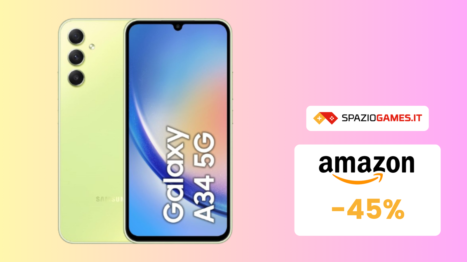OFFERTA TOP! Samsung Galaxy A34 5G oggi a SOLI 219€! (-45%)