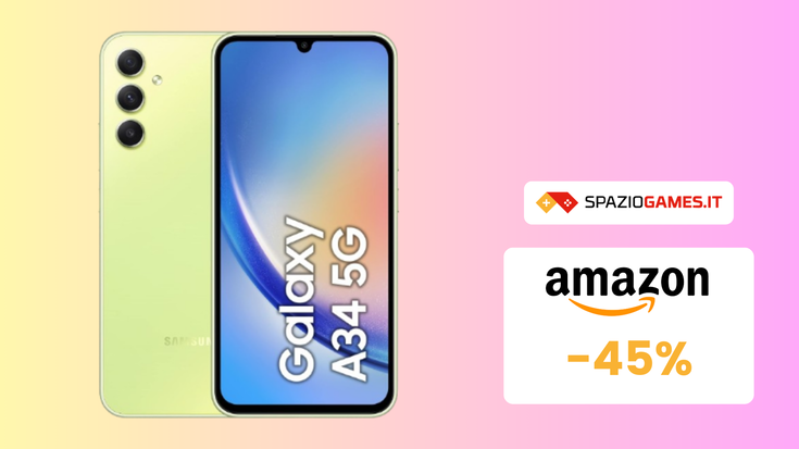 OFFERTA TOP! Samsung Galaxy A34 5G oggi a SOLI 219€! (-45%)