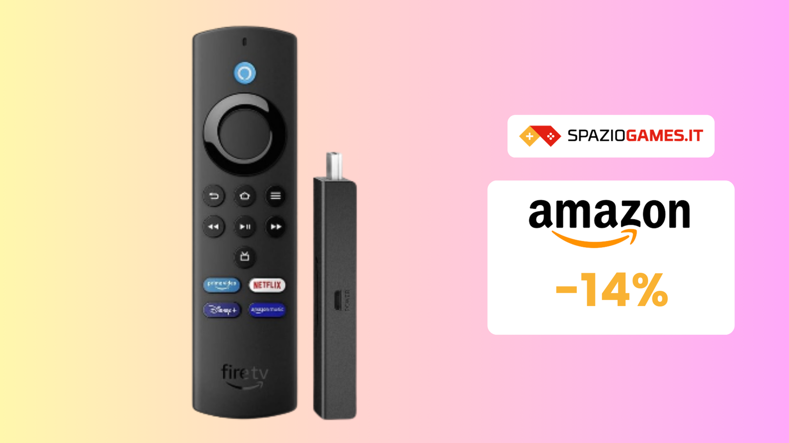 Custodia In Silicone Per Telecomando Fire TV Stick Lite 2nd Gen, Con Cordino, Antiscivolo E Antiurto, Blu