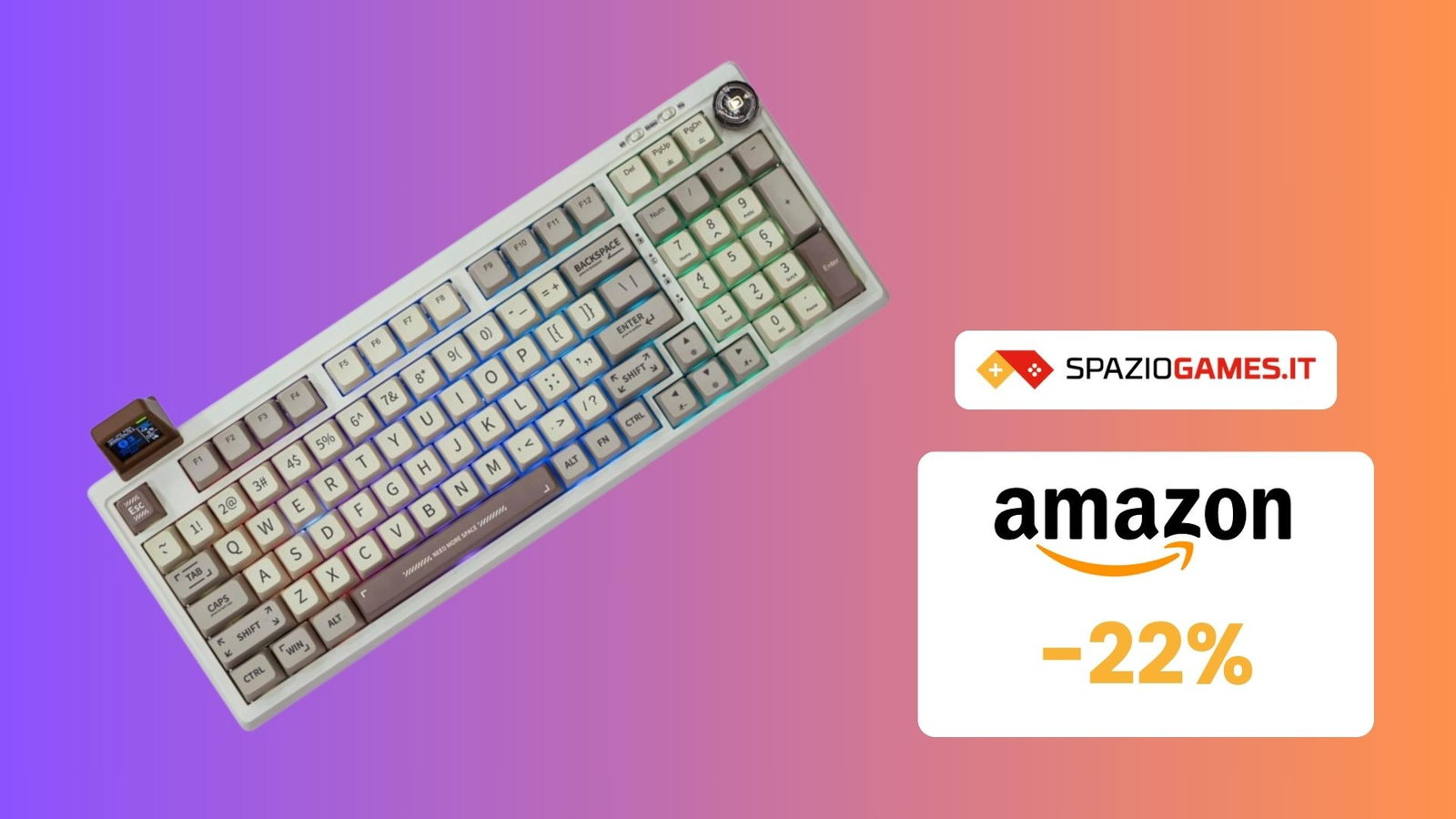 OFFERTA A TEMPO: Epomaker RT100, BELLISSIMA tastiera meccanica, con uno SCONTO del 22%!